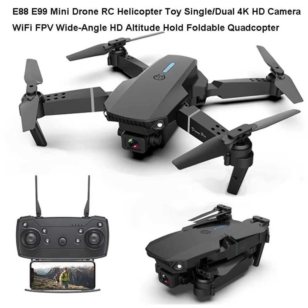 High Quality E88 E99 Mini 4K HD Camera WiFi FPV Wide-Angle HD Altitude Hold Foldable