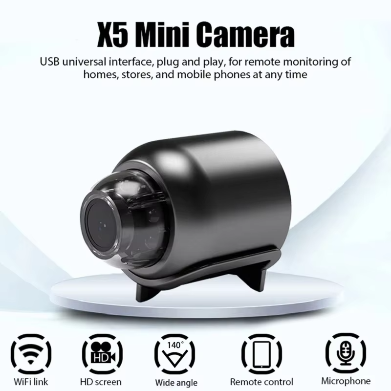 1080P HD X5 Mini WiFi Camera Included Sound Detector for Home Office 140 Degrees Micro Baby